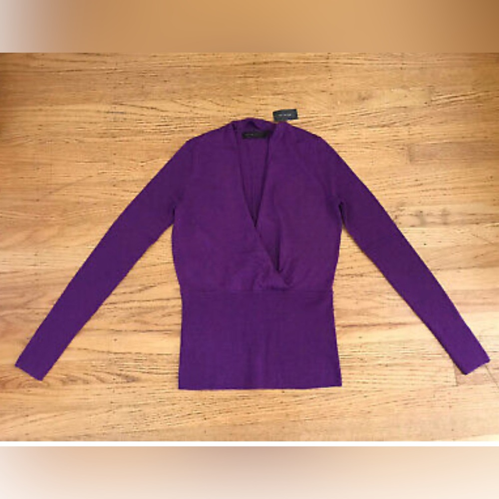 The Limited purple v-neck partial wrap sweater